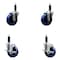 Service Caster 4'' Solid Poly Wheel Swivel 1'' Expanding Stem Caster Set 2 Brakes, 4PK SCC-EX20S414-SPUS-2-TLB-2-1 - alternate 1